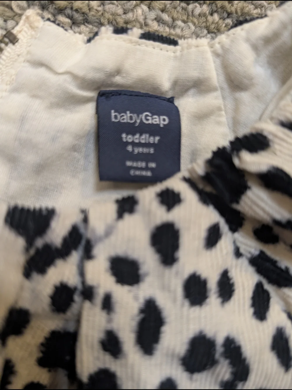 Gap Kids Cream Leopard Print Flutter Sleeve Dress